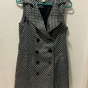 Vertigo Paris - Vintage Black and White Pinafore Tie Front Mini Dress size M